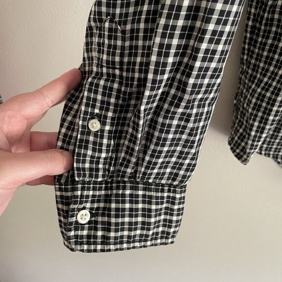 Ralph Lauren Jeans Co Mens SZ XL Black/White Plaid Long Sleeve Button Up Shirt - Picture 3 of 9
